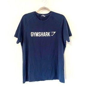 Gymshark Mens T Shirt L Navy Blue Short Sleeve Cotton Blend